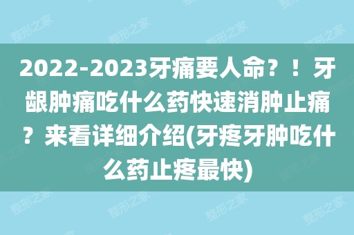 2022-2023牙痛要人命?牙齦腫痛吃什麼藥快速消腫止痛?